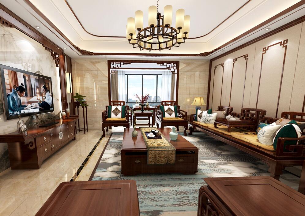 200㎡中式風(fēng)大戶型裝修，讓空間充滿檔次與氣韻