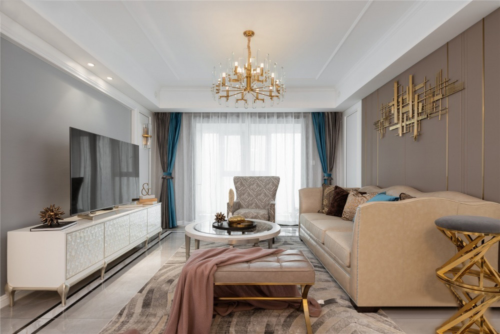廈門國(guó)貿(mào)天悅140㎡美式風(fēng)裝修，都市人憧憬的精致美家！