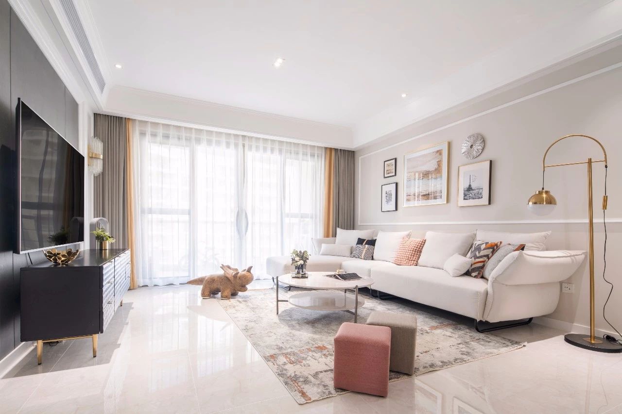 廈門瑞景公園120㎡輕奢歐式，淡雅色調(diào)的現(xiàn)代化設(shè)計